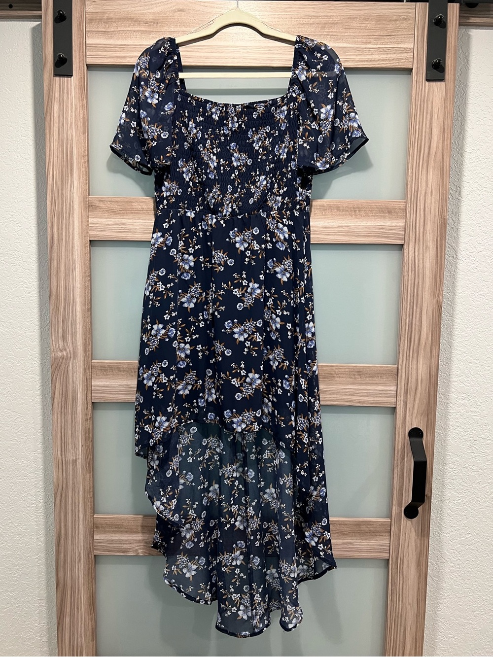 Lily Rose | Navy Blue Floral High-Low Dress